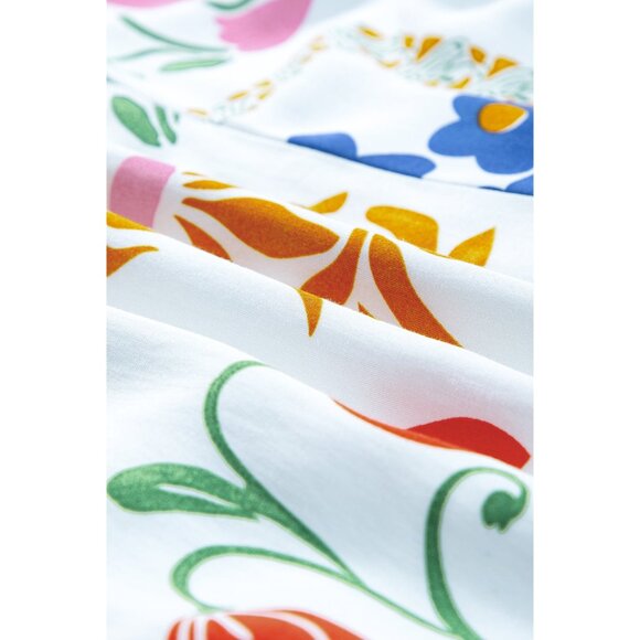 Pocketed Printed Half Sleeve Romper - Picture 7 of 11